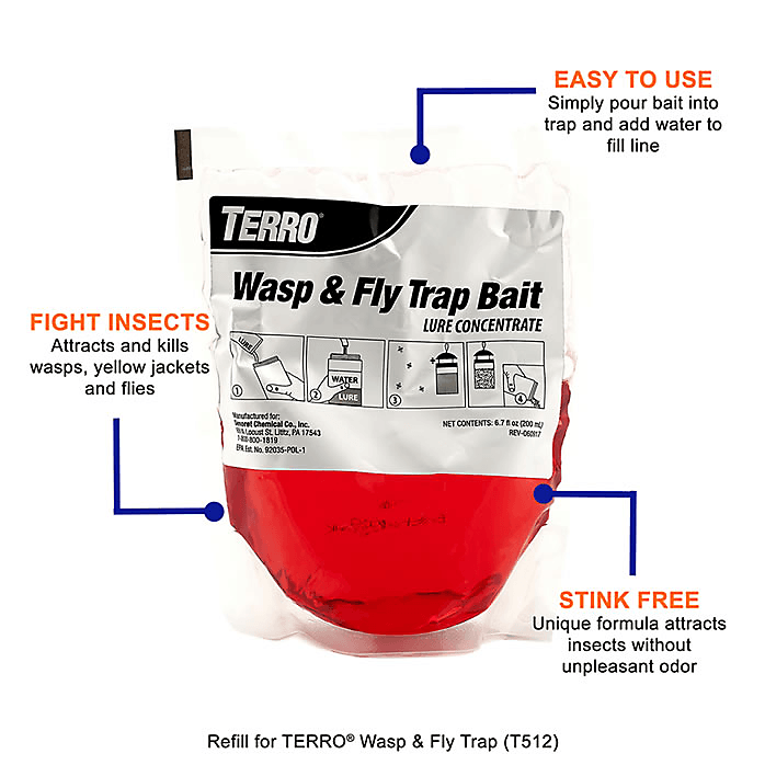 TERRO Reusable Fly & Wasp Trap - Refill